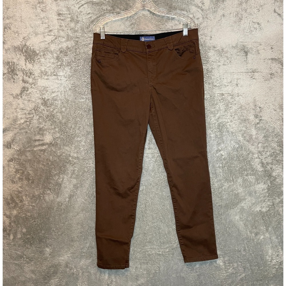 Democracy Women Ab Solution Skinny Ankle Pants 12 Brown Minimalist Capsule
